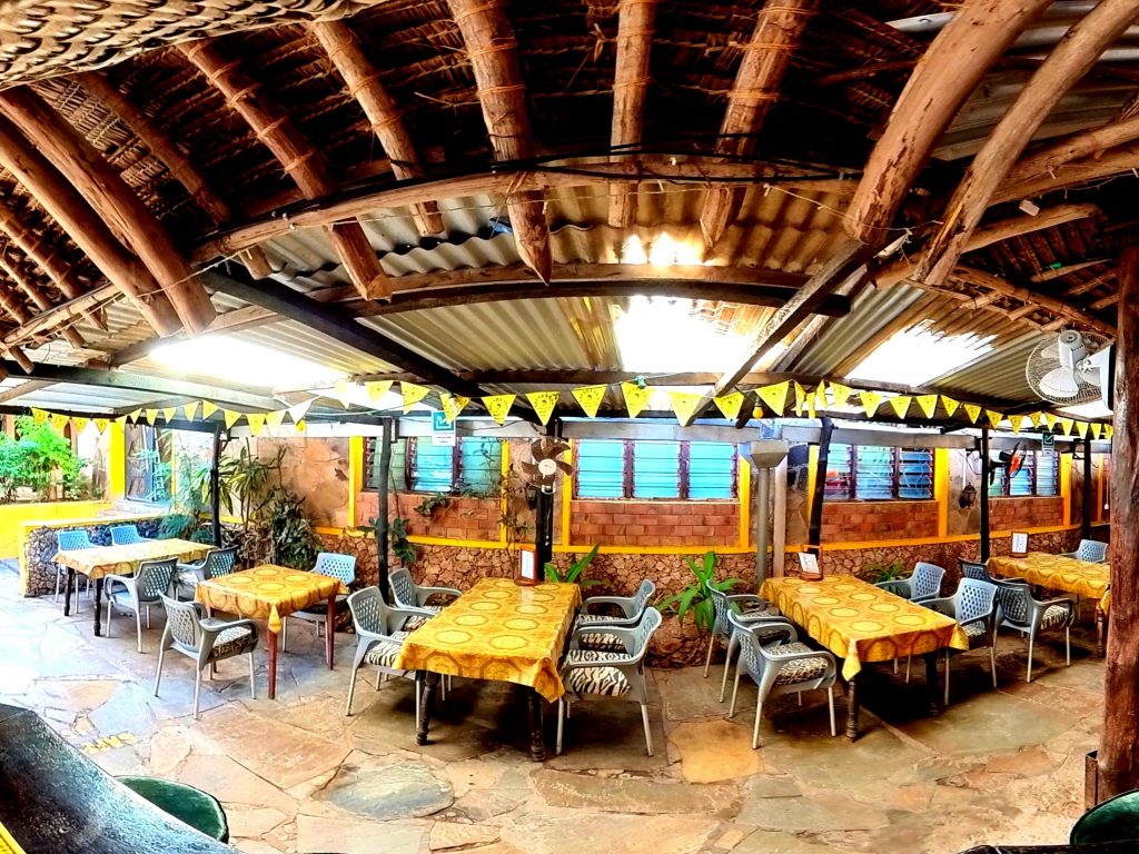 our dining area inside Safari Inn Restaurant Bar Mombasa Kenya