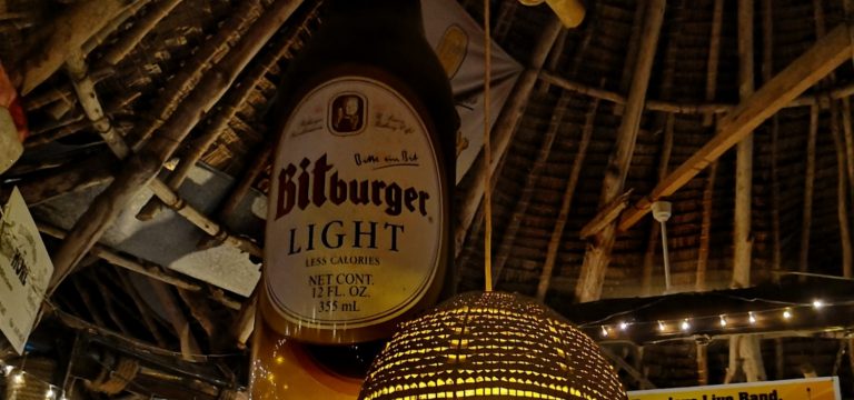 Bitburger Light Beer Decoration Safari Inn Restaurant Bar Mombasa Kenya
